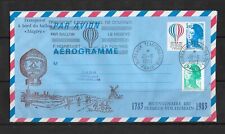 Enveloppe : 1010-AER - AEROGRAMME Bicentenaire 1er Vol Humain 1983 ( oblitéré )