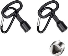 2pcs Cle Triangle, Clé Triangle Poubelle Clef Triangle, Noir Métal Clé Triangle 