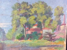 Paysage Maison Arbres Rivière