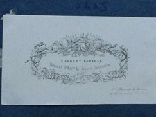 J445-Carte de visite du XIXe  Norbert ESTIBAL Fermier d'annonces divers Journaux