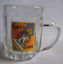 Ancienne Chope Bière Emmaillée Fort Carré Saint Dizier