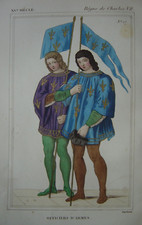 Très belle gravure de Héraults ou Officiers d'Armes Costumes