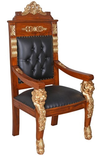 King chaise trône acajou - trône, –