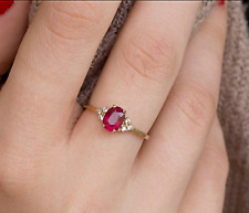 Bague en rubis naturel - remplissage en or jaune 14 carats - bague faite à...