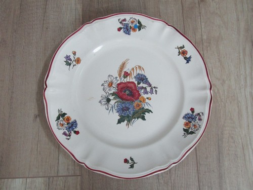 Grand plat rond faïence de - plat, en