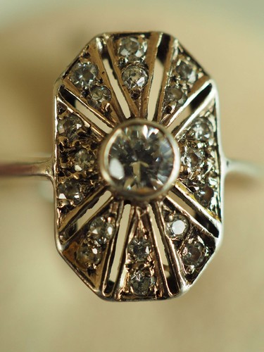 Bague art deco ancienne argent - bague,