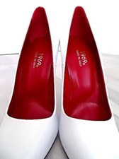 Escarpins en cuir blanc à talons aiguilles style Pigalle 1969 Made in Italy 41