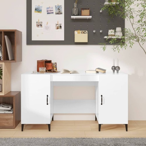 Bureau blanc 140x50x75 bois - bureau, cm