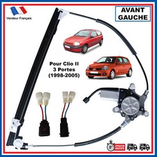 LEVE VITRE CLIO 2 ( 3 PORTES ) COMPLET AVEC MOTEUR ET MECANISME AVANT GAUCHE