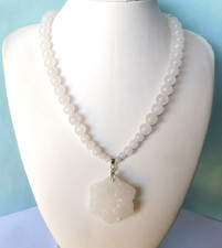 Collier jade blanc naturel - en,