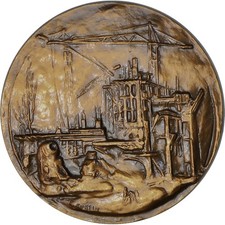[#1023275] Francja, medal, La Fin de Chantier, Biznes i przemysł, 1979, Corbin, 