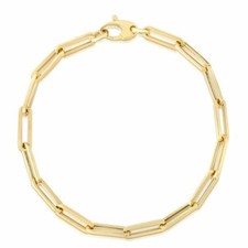 Bracelet En Liens De Trombone En Papier De 6Mm En Or Jaune 14K 7,5"