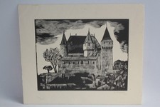 Gravure sur bois Ernest Pizzotti Château fort (52923)