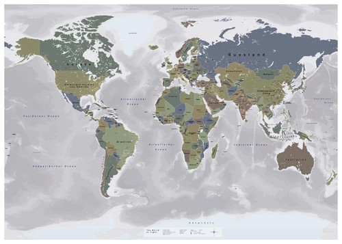 Grande carte monde le - xl,, "le
