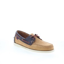 Sebago Portland Nubuck Waxy chaussures bateau pour hommes en cuir brown