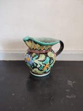 Pichet en faïence de Monaco signé CERART décor floral