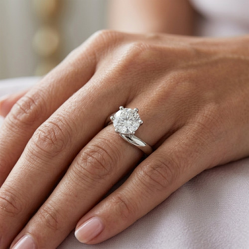 Bague diamant fin taille - , ronde