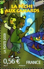 timbre France neuf 2009 "la pêche aux canards" y&t 4383