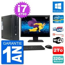 PC HP 800 G1 Ecran 19" Core i7-4790 RAM 32Go Disque 2To Windows 10 Wifi