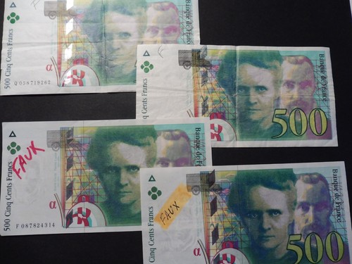 Billet 500 frs marie curie - marie,
