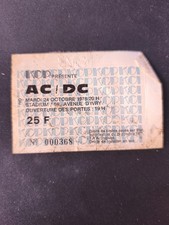 AC/DC  ticket / billet concert Paris Stadium 24 Octobre 1978 Tres rare