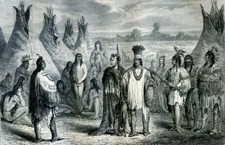 Rocky Mountain, Cree Indians... Antique Engraving 1860
