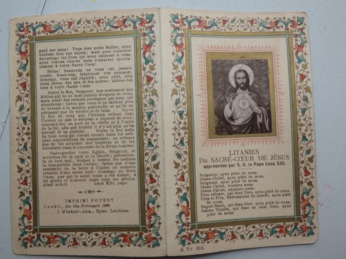 Image pieuse double - , litanies