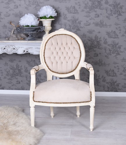Fauteuil baroque médaillon - fauteuil,
