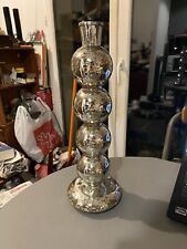 Grand Bougeoir en verre églomisé, mercurisé? vintage. photophore boules