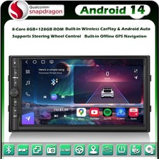 8-Core 128GO 2Din Stéréo Android 14 Autoradio Bluetooth 5.1 GPS Navi WiFi DAB+BT