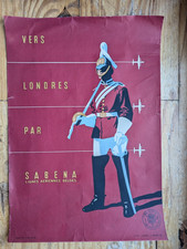affiche ancienne Sabena ligne Aérienne belgique , original