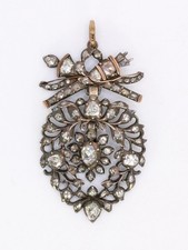 Pendentif ancien cœur flamand diamants taille rose