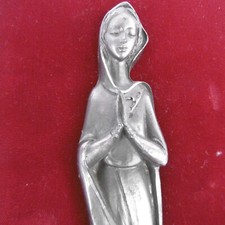 tableau vierge marie en etain du prince sur velours