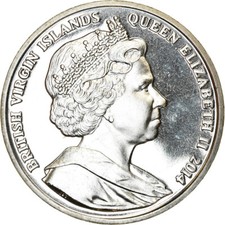 [#787391] Pièce de monnaie, ÎLES VIERGES BRITANNIQUES, dollar, 2014, Franklin Mint, Edith Cavel