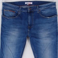 Hommes Tommy Hilfiger AUSTIN Ajusté Tapered Élasthanne Bleu Jeans W36 L32