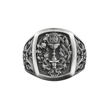Bague pour hommes en argent Sainte Communion, bijoux religieux chrétiens...
