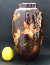 Superbe et grand vase en barbotine Art Nouveau Jugenstil ( Montigny - Moret  )