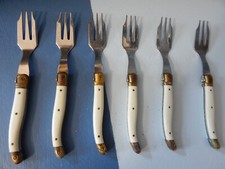 Fourchette à dessert Laguiole laiton ancien