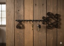 Porte clé mural en fer forgé Vintage