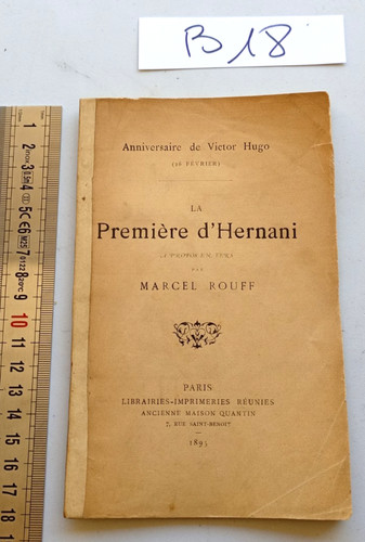 Première hernani victor - la, d'hernani