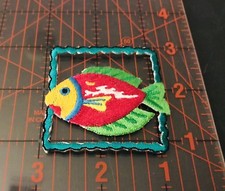 Fish Patch Iron On Patch Red Green Yellow Ocean Sea