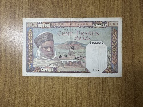 Billet algérie 100 francs - algérie,