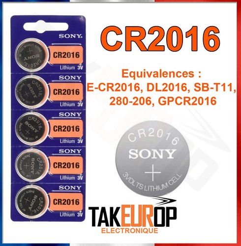 Pile cr2016 lithium - cr2016, sony