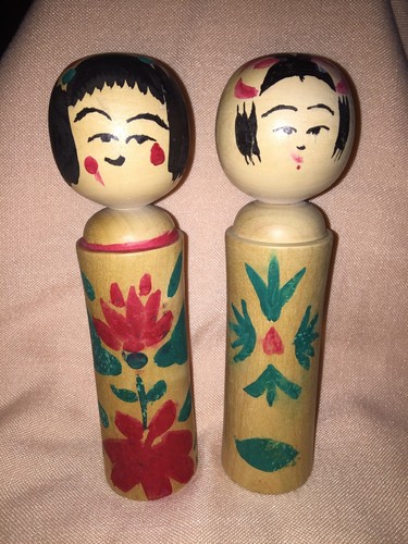 Pair vintage asian wooden - vintage,