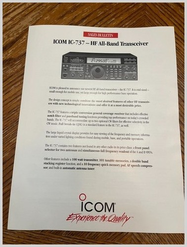Icom 737 transceiver - ic-737, hf