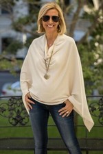 Cachemire Poncho Crème Cape Enveloppant Taille Unique Convient à Tous