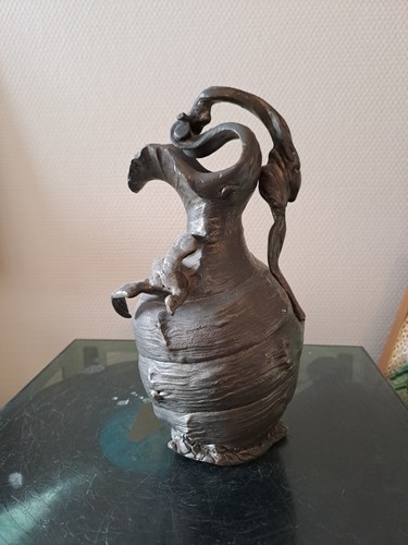 Pichet etain art nouveau - en,