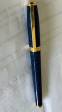 ST DUPONT FIDELIO LAQUE BLEUE /PLAQUE OR /  BLUE