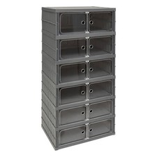 Tour de Rangement Pliable "6 Niveaux" 104cm Gris