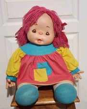 Grande Poupée Vintage 65 cm Tête Vinyle Corps Tissu Rembourré Big Doll Poupon 